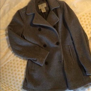 LL Bean gray pea coat style.